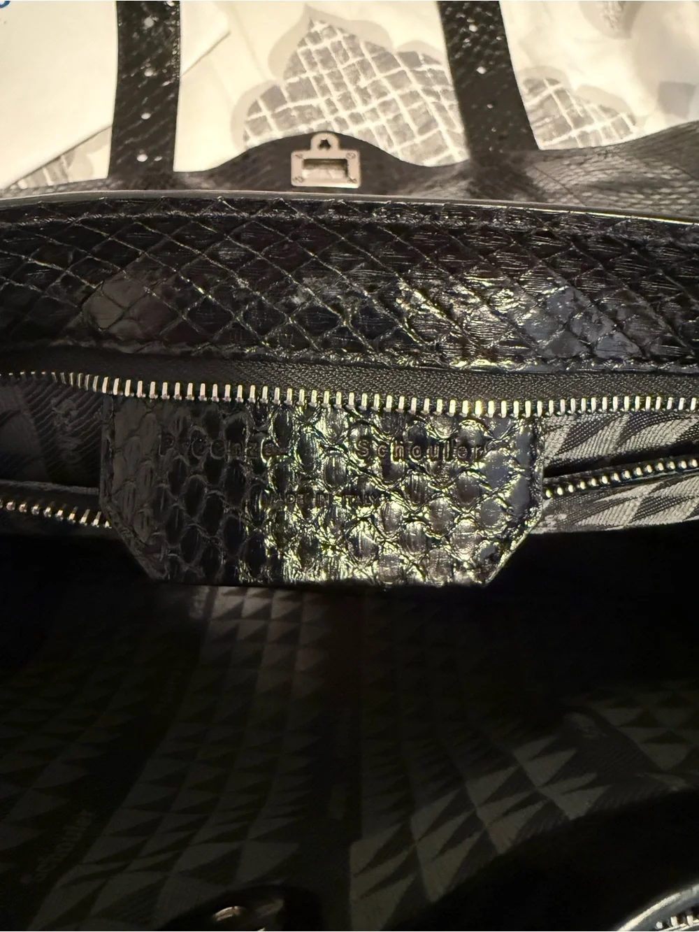 Proenza Schouler Black Python PS1 bag